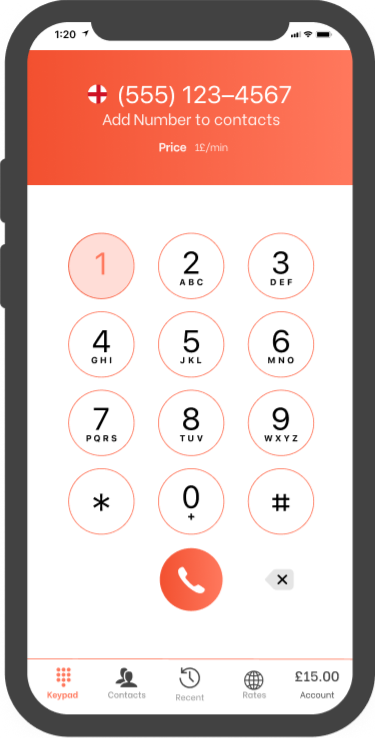 FooCall dial pad